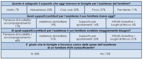 Supporto delle Istituzioni per le famiglie che assistono un ANA (Campione 300 FANA)